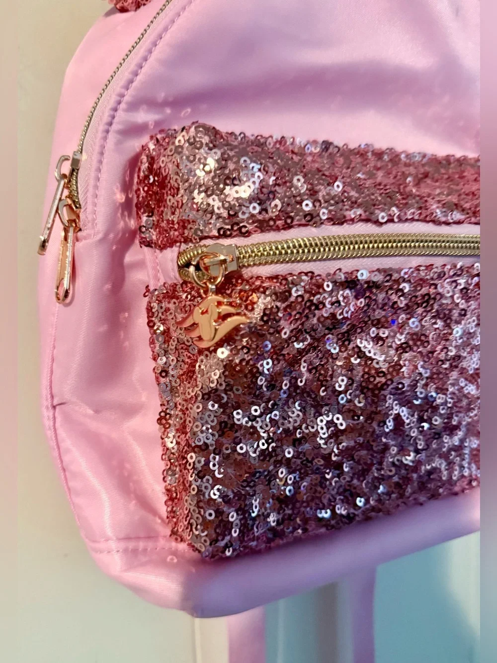 Disney Cruise Line DCL Bibbidi Bobbidi Boutique Backpack Pink Sequin